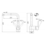 Richford RF19908B 廚盆水龍頭 - 單把手，360度旋轉出水管