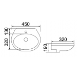 Richford WH718 45厘米 掛牆面盆