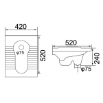 Richford SP712 蹲廁 - 420x520x240mm，節省空間設計