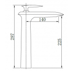 Richford RF75120-4 高身洗手盆水龍頭 (亮光白) - 銅主體，高285mm，5年保用