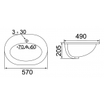 Richford BT502 57厘米 檯面面盆