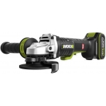 Worx 威克士 WU835 100毫米無碳急停調速角磨機 | 電子剎車 | 槳式開關 (4.0Ah電池x2, 6A充電器)
