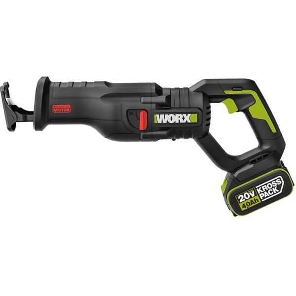 Worx 威克士 WU501 鋰電無碳往復鋸 | 0-3000rpm調速 | 29mm往復行程 (4.0Ah電池x2, 6A充電器)