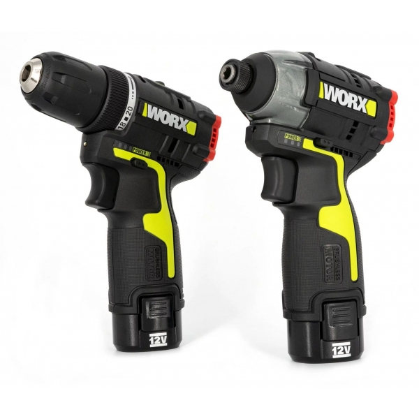 Worx WU919X 12V 無碳電鑽/起子機組合 | 雙速電鑽 + 衝擊起子機