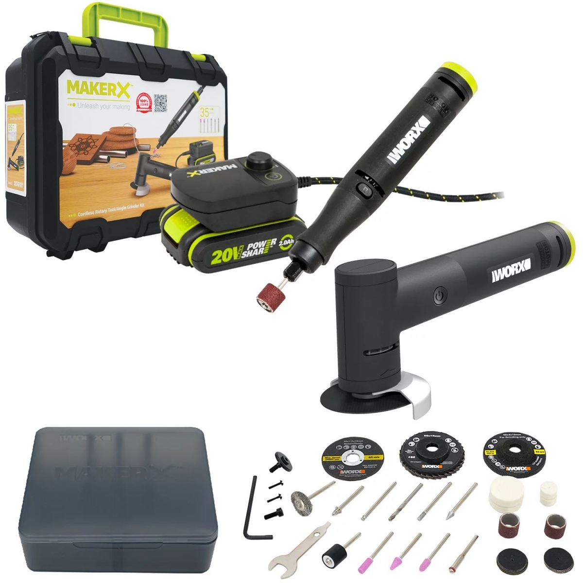 Worx 威克士 WU951 Maker X 電磨筆及角磨機套裝