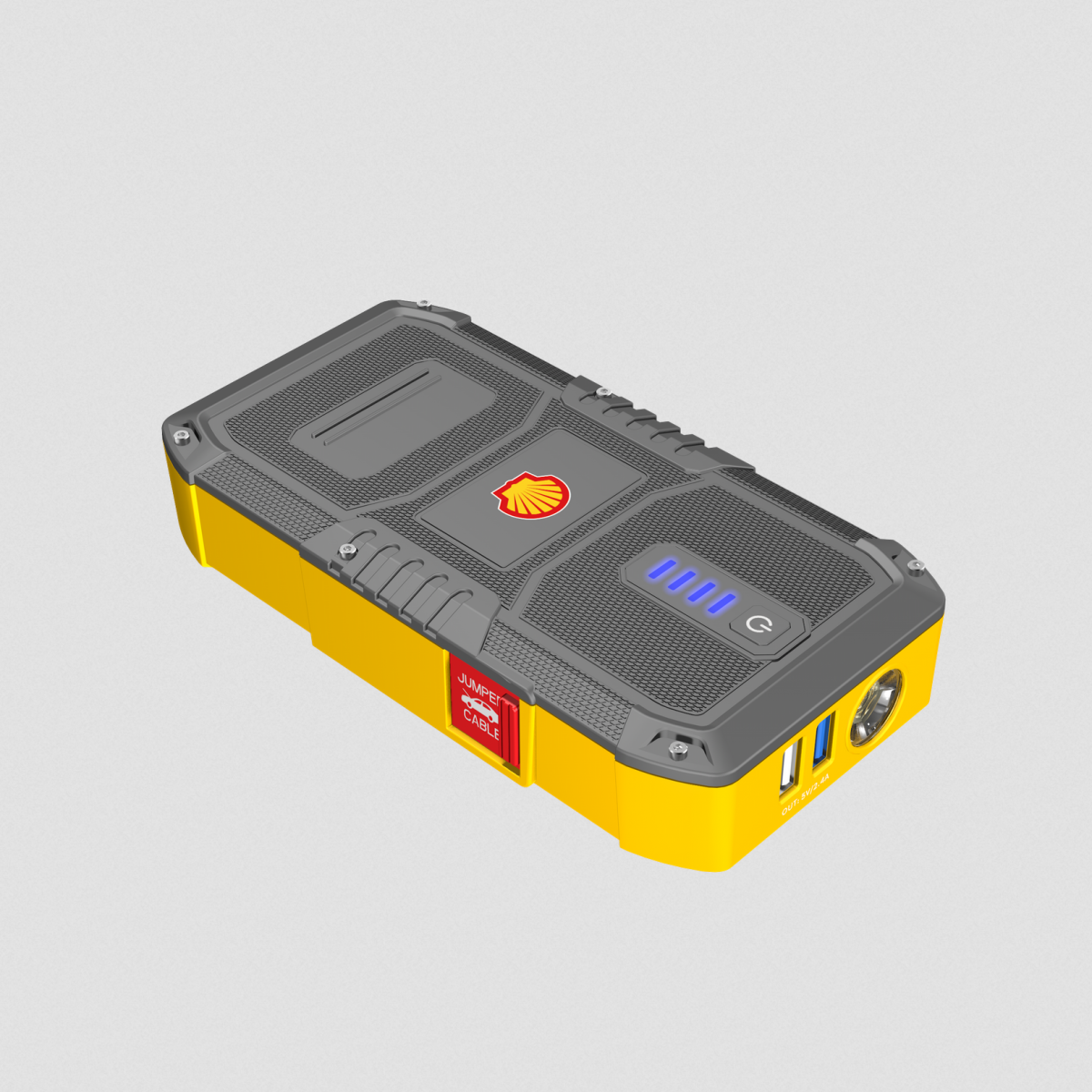 Shell SJP011 迷你過江龍專業汽車起動電池: 10000mAh、800A啟動電流、LED照明