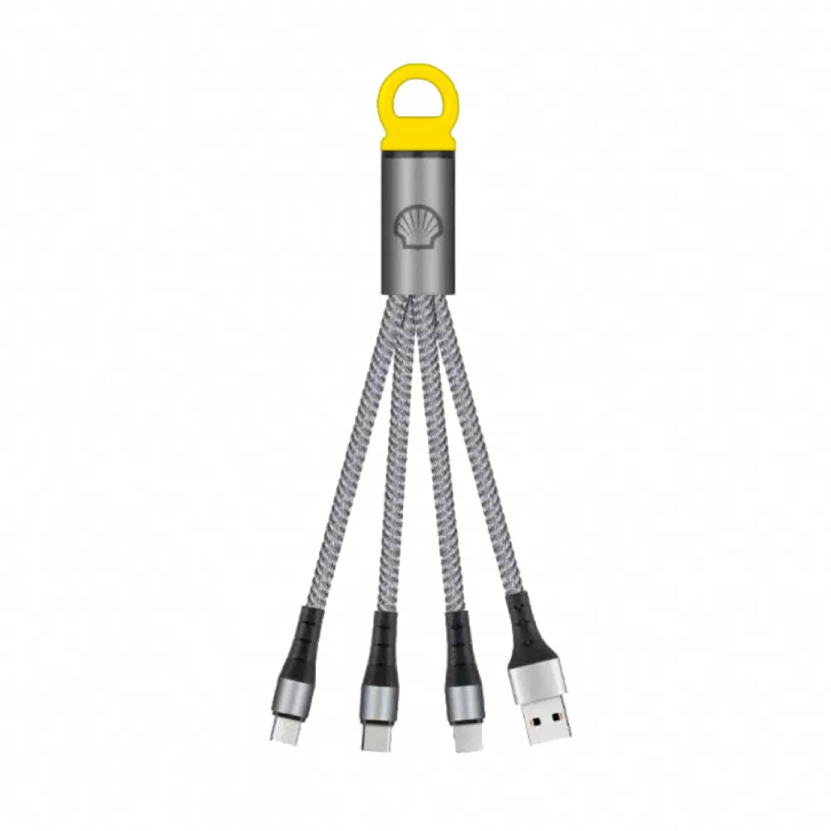 Shell 迷你一出三充電線 (CB-MTF03): 創意鑰匙圈設計、多接口輸出、防斷線