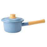 Fujihoro COTTON PLUS 14cm 單柄附蓋琺瑯牛奶鍋 (幻影藍)