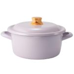 Fujihoro COTTON PLUS 20cm 雙耳附蓋琺瑯砂鍋 (千黛紫)