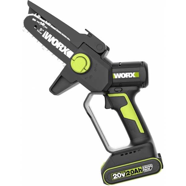 Worx 威克士 WD331 20V 無碳迷你手提式鏈鋸 (連2.0Ah電池x1、2A充電器) - 輕量化、自動泵油