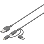 GP 超霸 GPACECY1N001 GP超霸1米3合1 USB-A至Lightning, USB-C & Micro-USB數據傳輸充電線CY1N