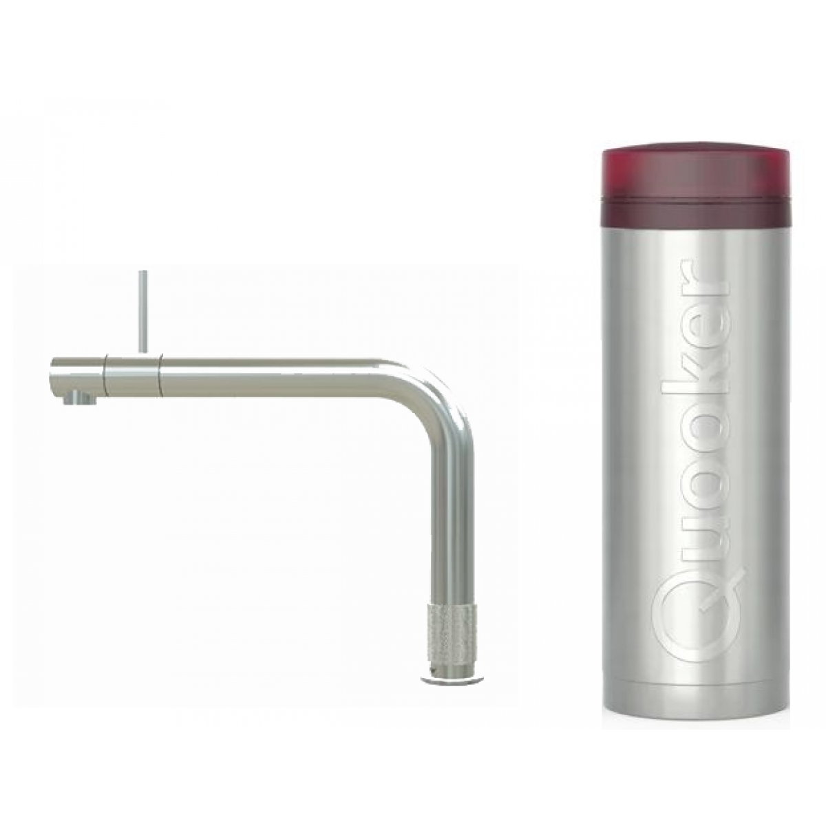 Quooker Front 一體式水龍頭 + PRO3滾水水箱 (拉絲不鏽鋼/冷熱手柄在前)