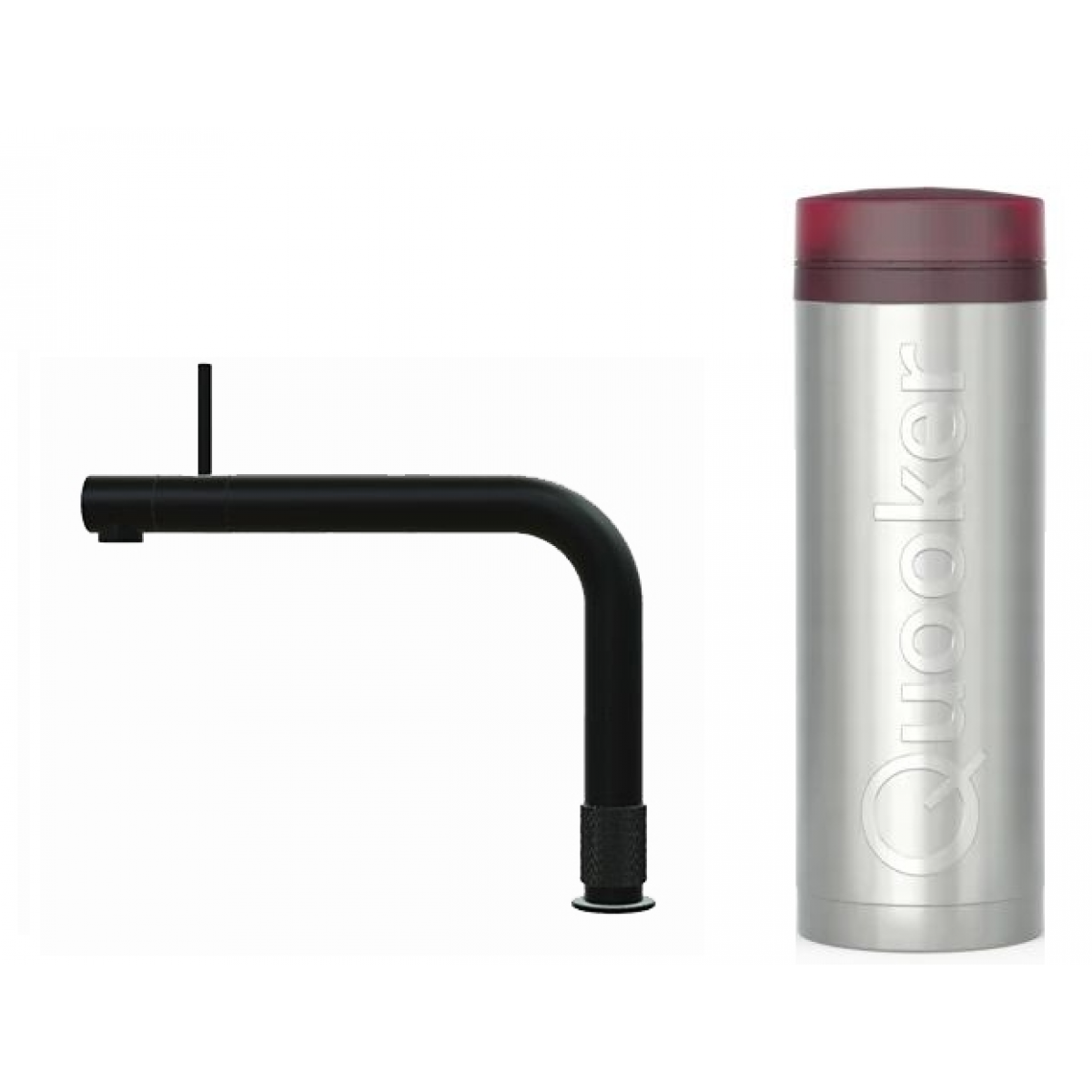 Quooker Front 一體式水龍頭 + PRO3滾水水箱 (霧面黑/冷熱手柄在前)