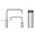Quooker 3NSRVSTT Nordic Square 一體式雙水龍頭 + PRO3 滾水水箱 (拉絲不鏽鋼)