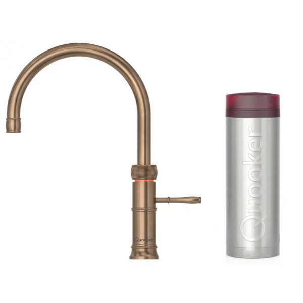 Quooker 3CFRPTN Classic Fusion Round 一體式水龍頭連PRO3滾水水箱 (復古黃銅)