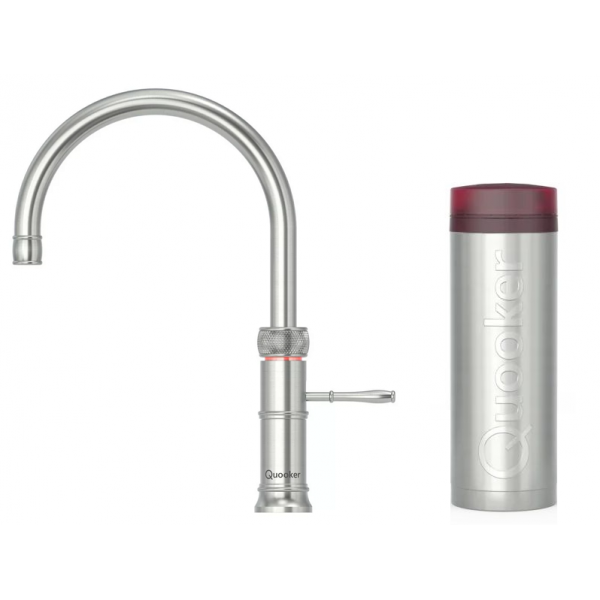 Quooker 3CFRRVS Classic Fusion Round 一體式水龍頭連PRO3滾水水箱 (拉絲不鏽鋼)