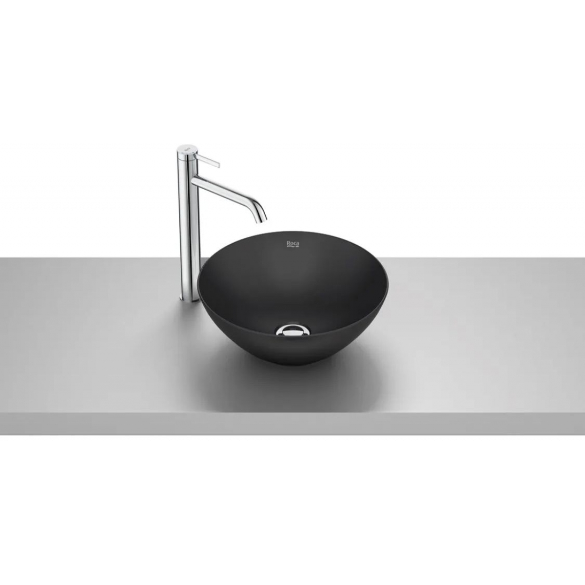 Roca Bol A32787L080 FINECERAMIC® 檯上洗手盆（黑色）：5mm纖薄、圓形設計、Fineceramic材質
