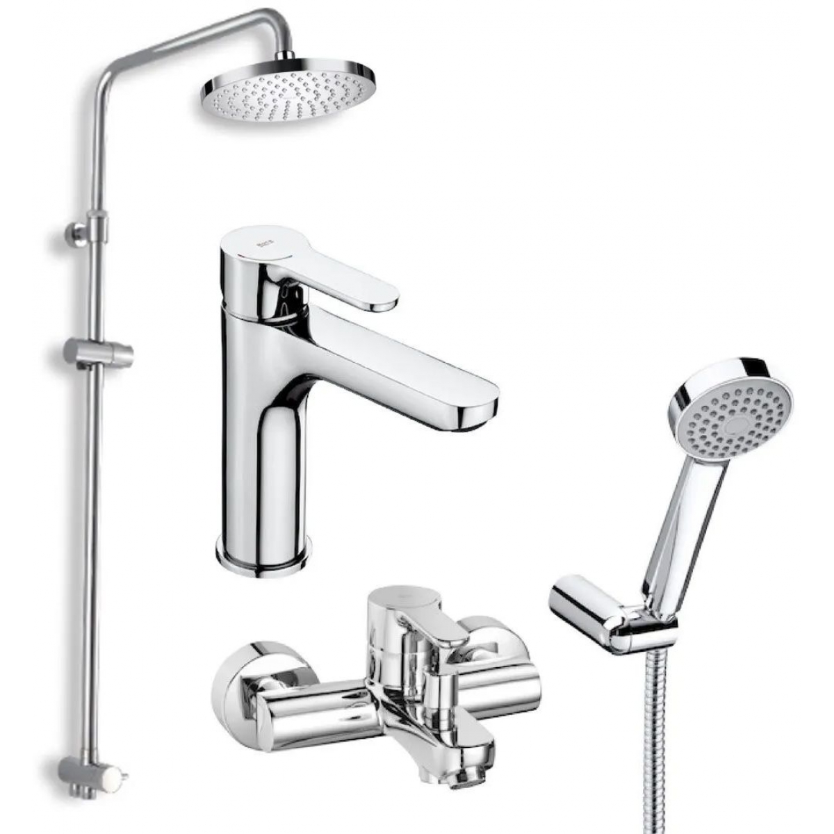 Roca L20 E5: 2+4+6 龍頭套裝 (中身面盆龍頭+掛牆式浴缸龍頭+花灑套裝)