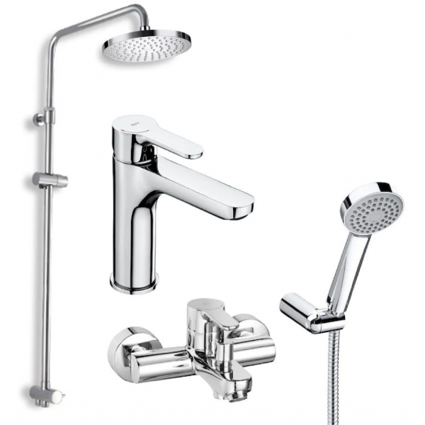 Roca L20 E5: 2+4+6 龍頭套裝 (中身面盆龍頭+掛牆式浴缸龍頭+花灑套裝)