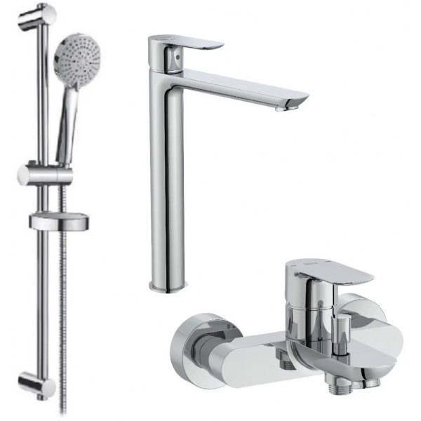 Roca Cala C2: 2+3+4 龍頭套裝 (高身面盆龍頭+掛牆式浴缸龍頭+花灑套裝)