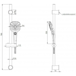 Remer SL81M Slash & Dot 3速花灑套裝 | 1.5m防打結喉 | 黑色