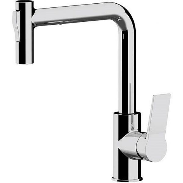 Remer SL81M Slash & Dot 可拉出式昇盆水龍頭 | 雙功能花灑 | 意大利製造 (鍍鉻色)