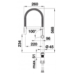 Blanco 527496 Culina-S II 拉出式廚房水龍頭 (Black Matt 啞光黑)