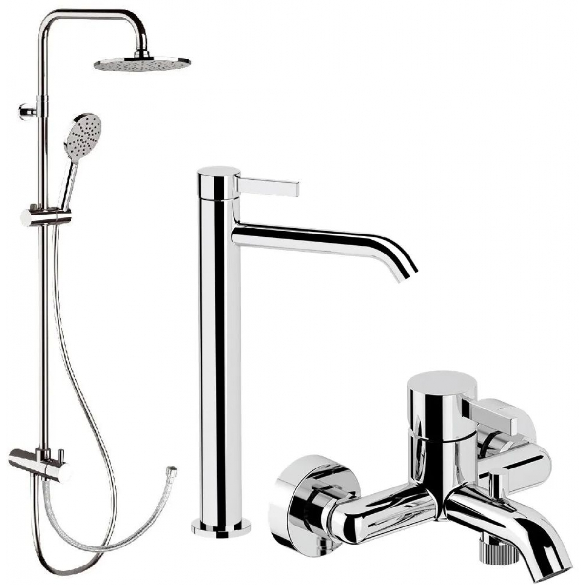 Remer Metrica 水龍頭套裝 | 意大利製 | 高身面盆+浴缸+淋浴柱