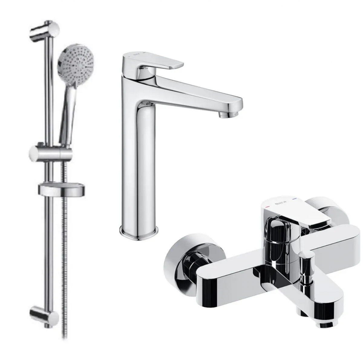 Roca Vela F2: 龍頭套裝 (高身面盆+浴缸+花灑)