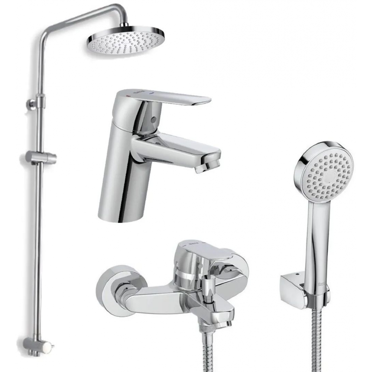 Roca Alfa G2: 面盆、浴缸龍頭及圓形花灑套裝