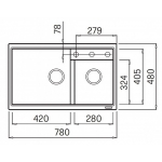 Elleci FLORENCE335 黑色花崗岩廚房台上石盆