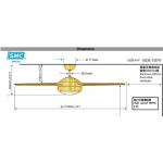SMC MJR44VB 天花吊扇 - 44吋，高級木扇葉，無線遙控