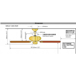 SMC MR52VB 52吋天花吊扇：金銅色配光面木扇葉
