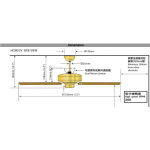 SMC HCM52VW 52吋天花吊扇：白/金銅色光面木扇葉