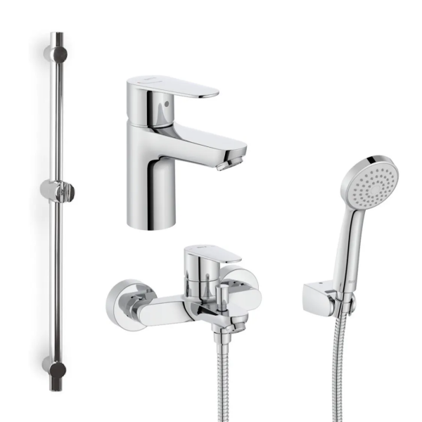 Roca Victoria Plus H1: 面盆、浴缸龍頭及花灑企柱套裝