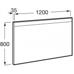 Roca Prisma A812262000 長方形鏡連LED燈 (鍍鉻色)