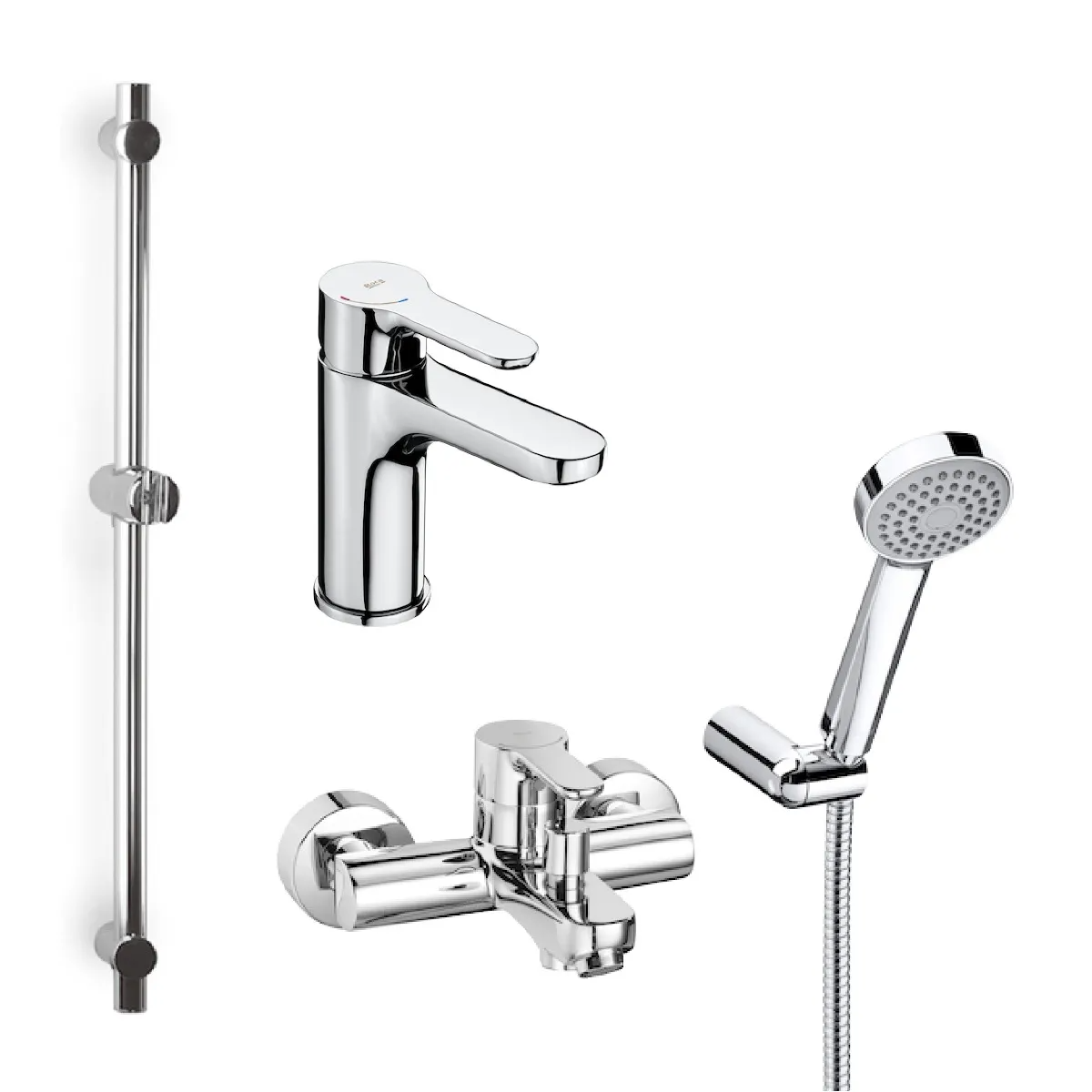 Roca L20 E1: 面盆、浴缸龍頭及花灑企柱套裝