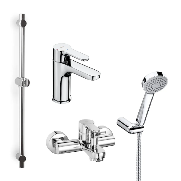 Roca L20 E1: 面盆、浴缸龍頭及花灑企柱套裝