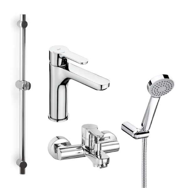 Roca L20 E2: 中身面盆、浴缸龍頭及花灑企柱套裝