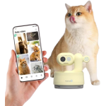 PickFun P0 寵物AI伴侶監控攝影機 (黃色): 2K畫質、AI寵物識別、自動生成短片