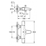 Grohe 34598000 Precision Start 恆溫浴缸龍頭