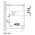 Blanco Subline 400-U 單盆昇盤 (527166, 米雅白色)