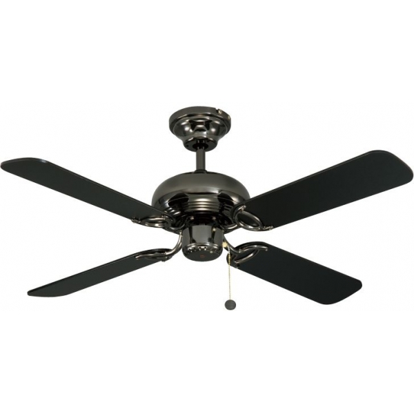 SMC MR42DN 42吋天花吊扇：黑鎳色配光面木扇葉