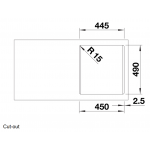 Blanco NAYA 45 花崗岩石廚房昇盤 (火岩灰色 Volcano Grey)