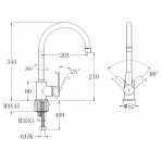 Walrus WR-511406-CP RENO 鍍鉻側開廚盆龍頭
