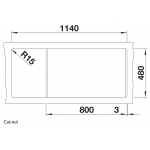 Blanco NAYA 8S 花崗岩石廚房右雙盆昇盤 (黑色 Black)