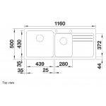 Blanco NAYA 8S 米雅白色廚房左雙盆星盆 (深碗/德國製造)