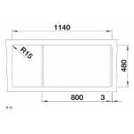 Blanco NAYA 8S 瀝青色 廚房雙盆昇盤 (適用80厘米櫃)