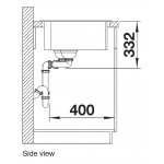 BLANCO NAYA 8 S (519654) 花崗岩合成雙槽鋅盤 (碳灰色，附瀝水板)