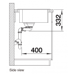 BLANCO NAYA 8 S(519657) 花崗岩雙槽鋅盤 - 80cm櫃用 白色